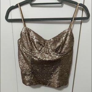Sequin cupped going out top